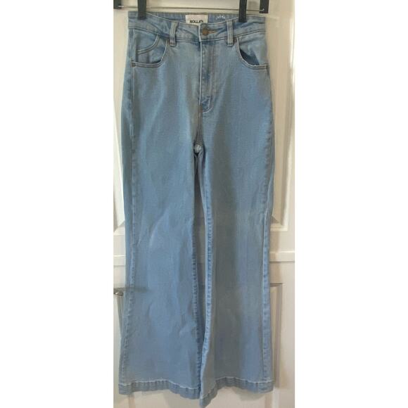 Rolla’s Jeans EASTCOAST FLARE High Rise Flare Light Blue Wash Size 25 Aussie 7 - Picture 14 of 15